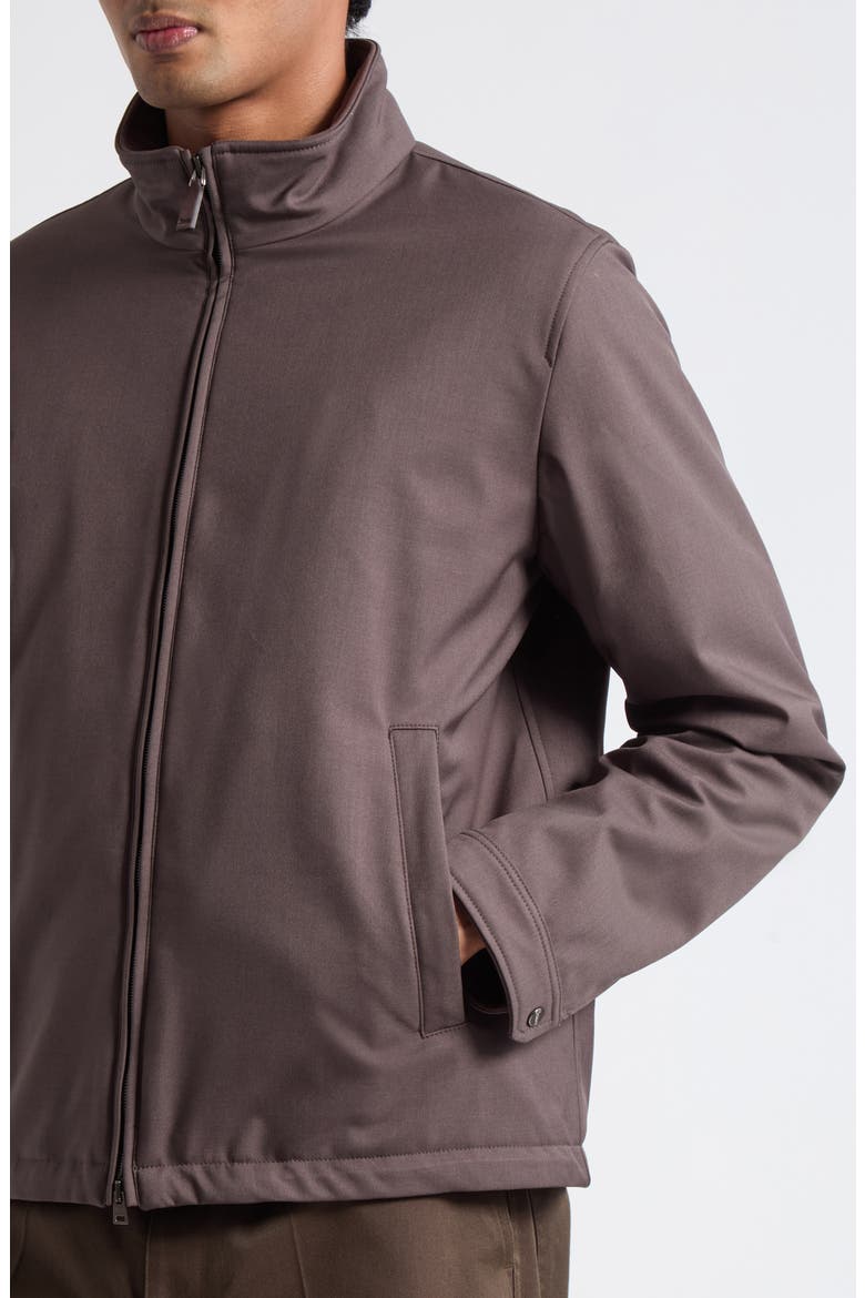 Padded Tech Twill Bomber Jacket, Alternate, color, 8800 DARK BROWN