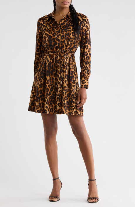 Aero Leopard Print Shirtdress