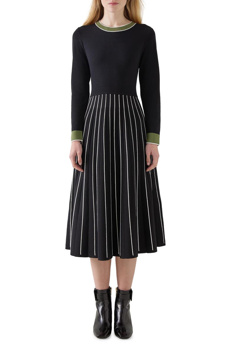 Fara Long Sleeve Sweater Dress, Main, color, BLACK MULTI