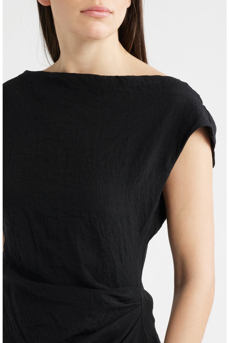 Ruched Minidress, Alternate, color, BLACK