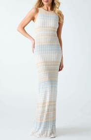 GUESS Rosalyn Metallic Sleeveless Knit Maxi Dress