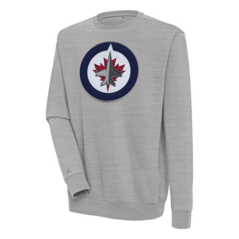 Men's Antigua  Heather Gray Winnipeg Jets Victory Pullover Sweatshirt
