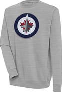 ANTIGUA Men's Antigua  Heather Gray Winnipeg Jets Victory Pullover Sweatshirt