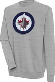 ANTIGUA Men's Antigua  Heather Gray Winnipeg Jets Victory Pullover Sweatshirt