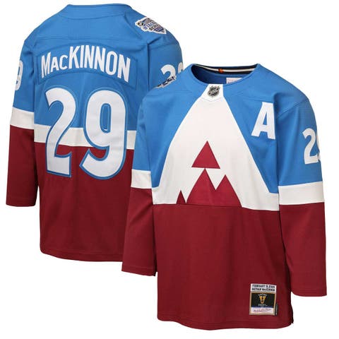 Youth Mitchell & Ness Nathan MacKinnon Blue/Burgundy Colorado Avalanche 2020 Stadium Series Power Play Jersey