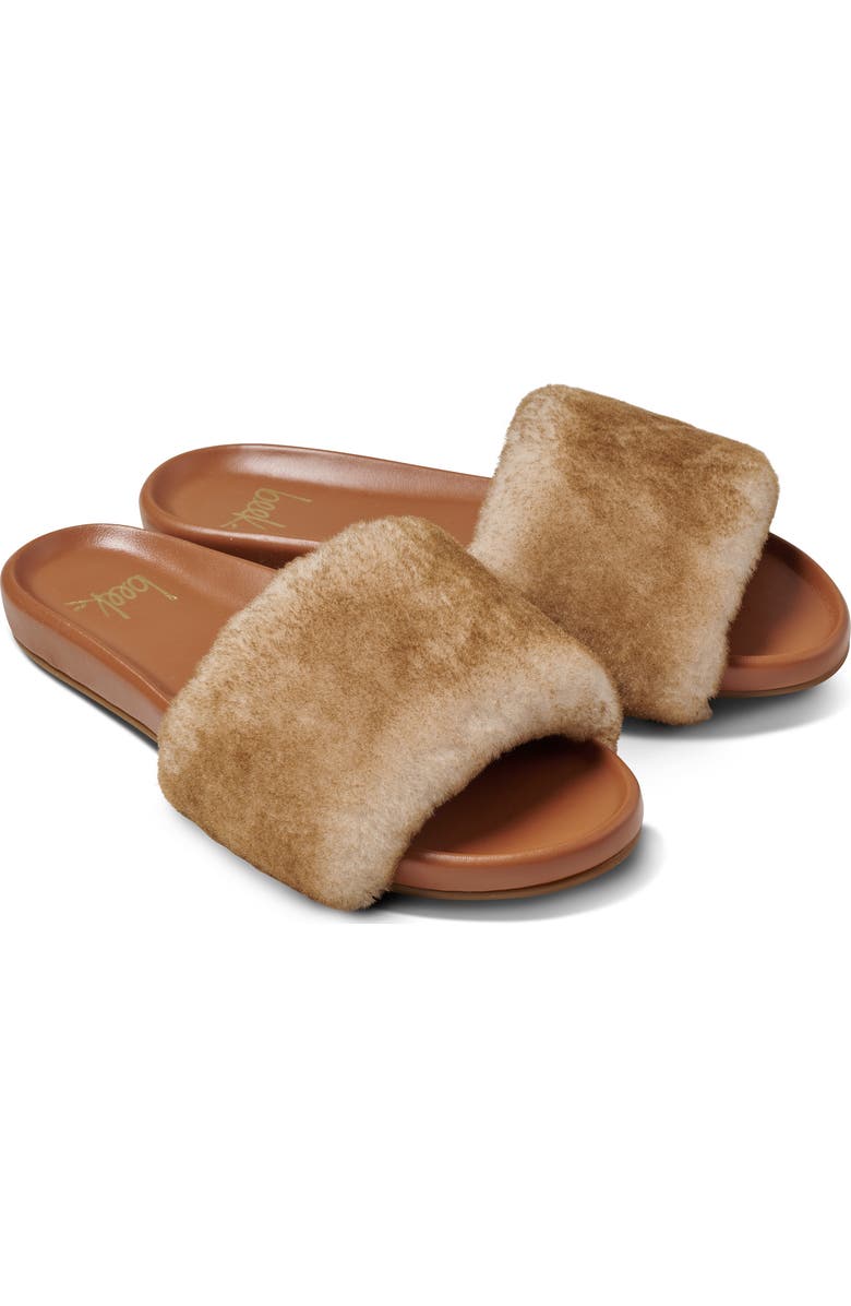 Beek Gallito Más Genuine Shearling Slide Sandal, Main, color, Honey / Tan