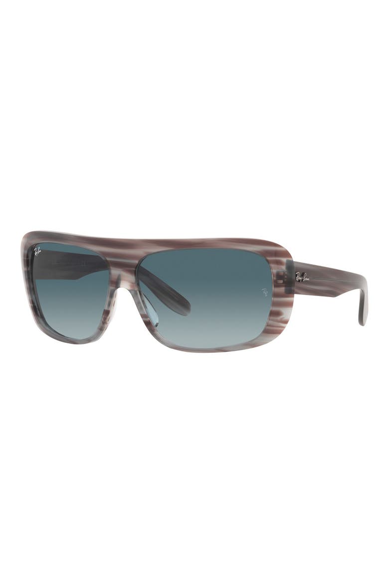 61mm Pillow Blair Evolution Shield Sunglasses, Alternate, color, STRIPED GREY / BLUE GREY