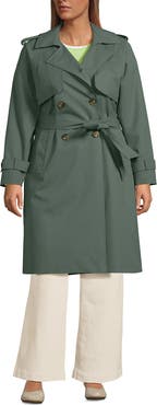 Lands' End Plus Size Squall Waterproof Modern Trench Raincoat