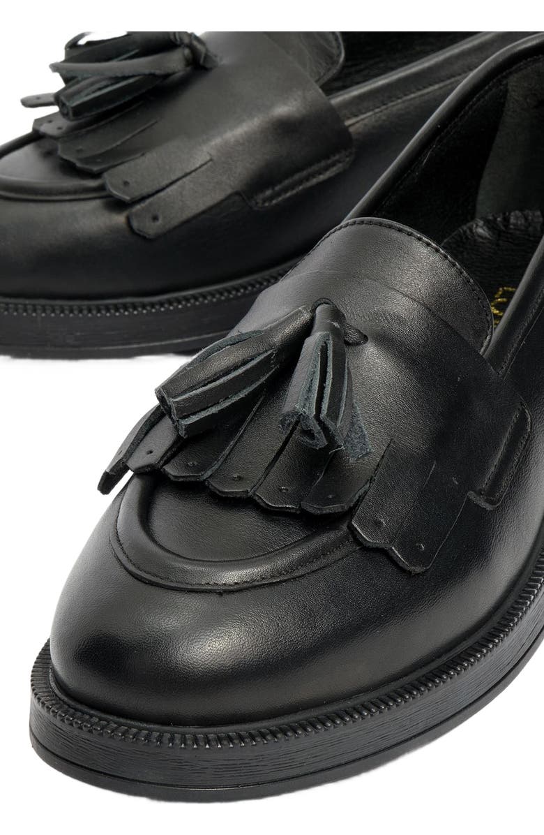 Forever & Always Shoes Milly Leather Tassel Loafer, Alternate, color, Black Leather
