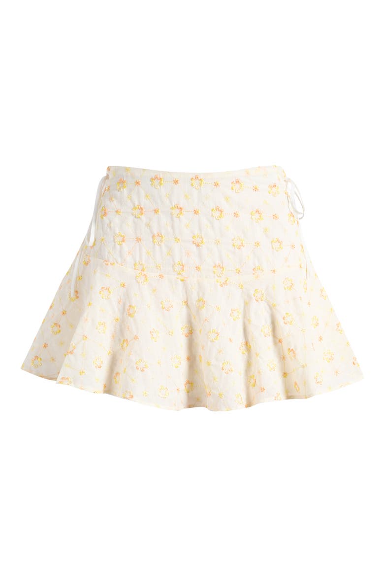 Floral Embroidered Miniskirt, Alternate, color, CLOUD