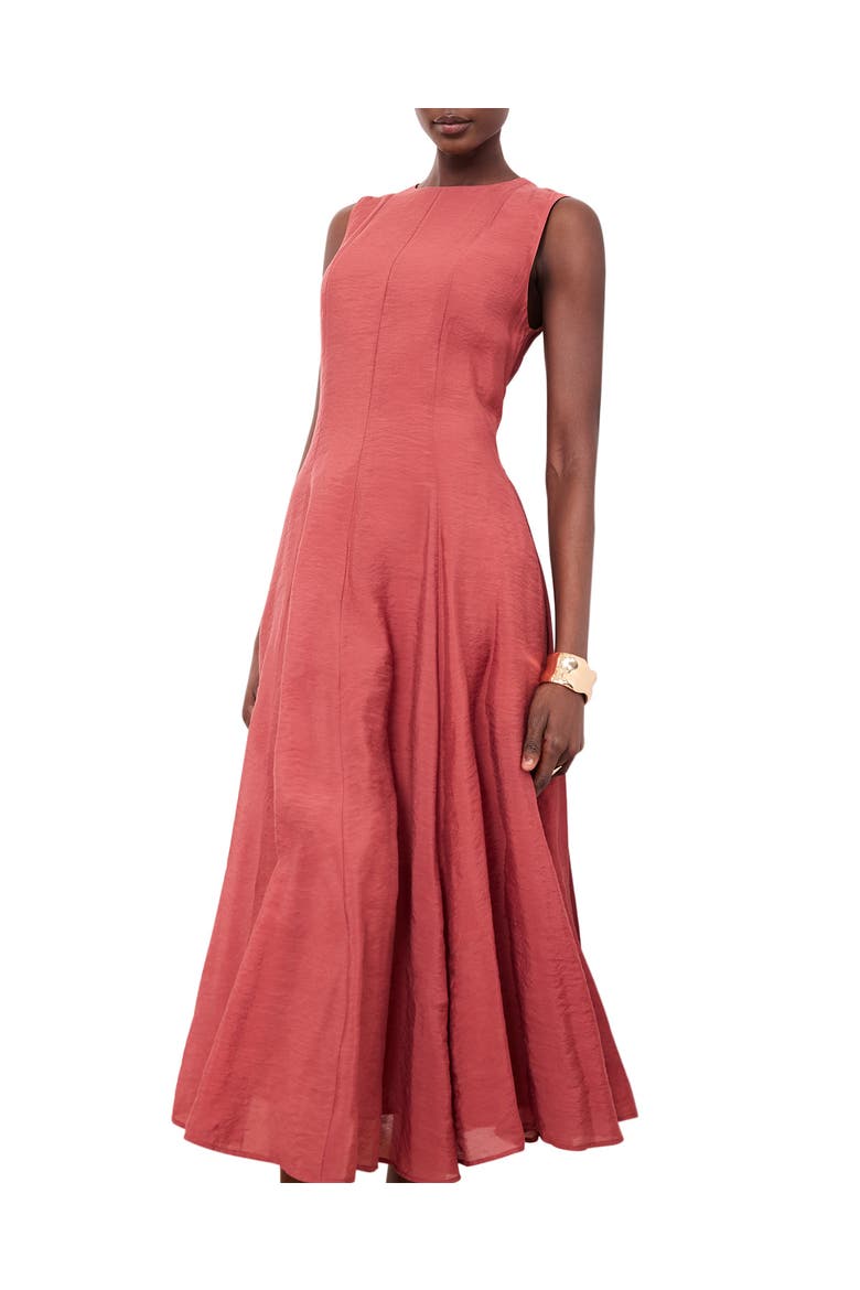 Luxe Sleeveless Midi Dress, Alternate, color, Red