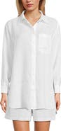 Lands' End Linen Oversized Button Front Shirt