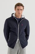 Brunello Cucinelli Bonded nylon hooded outerwear jacket with Thermore® padding and logo