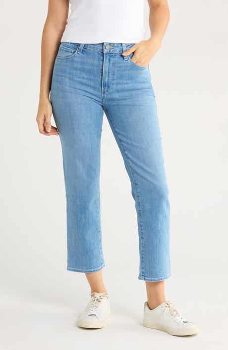 PAIGE Sarah High Waist Crop Straight Leg Jeans