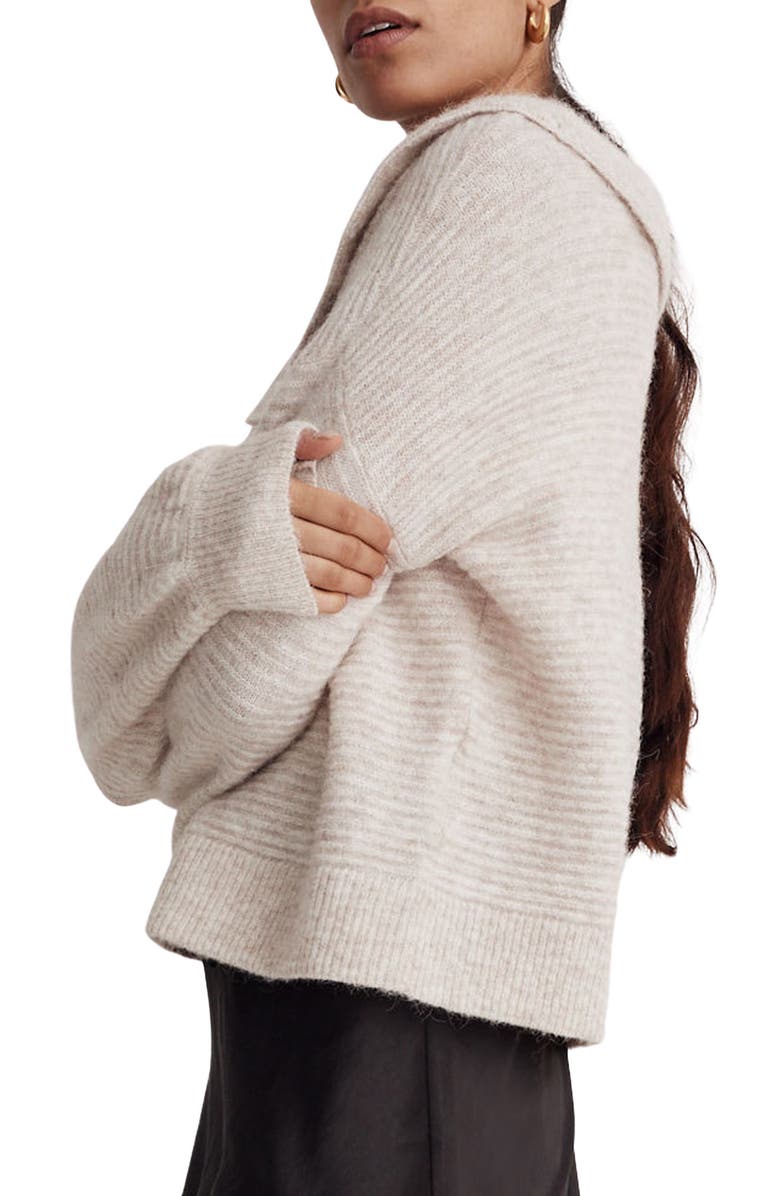 Madewell Pointelle Collar Cardigan Sweater, Alternate, color,