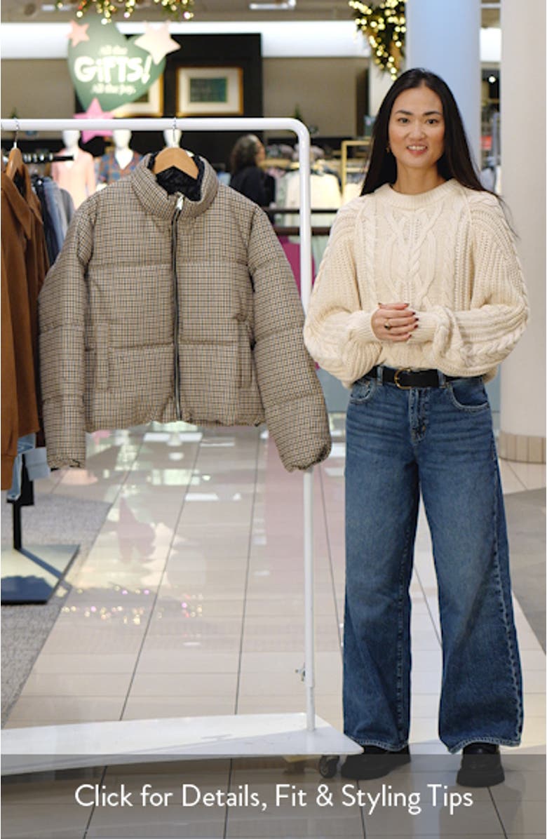 Lyon Short Houndstooth Puffer Jacket, sales video thumbnail