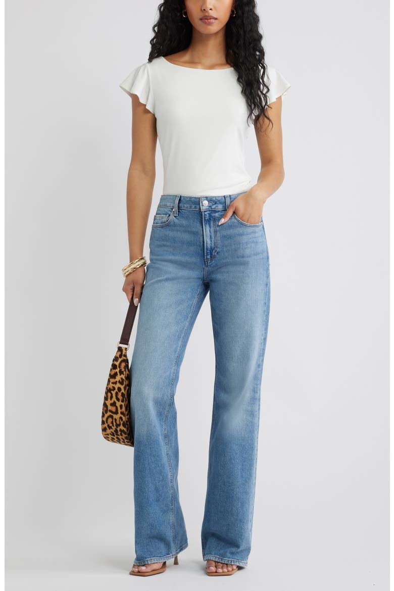 Flutter Sleeve Top, Alternate, color, IVORY