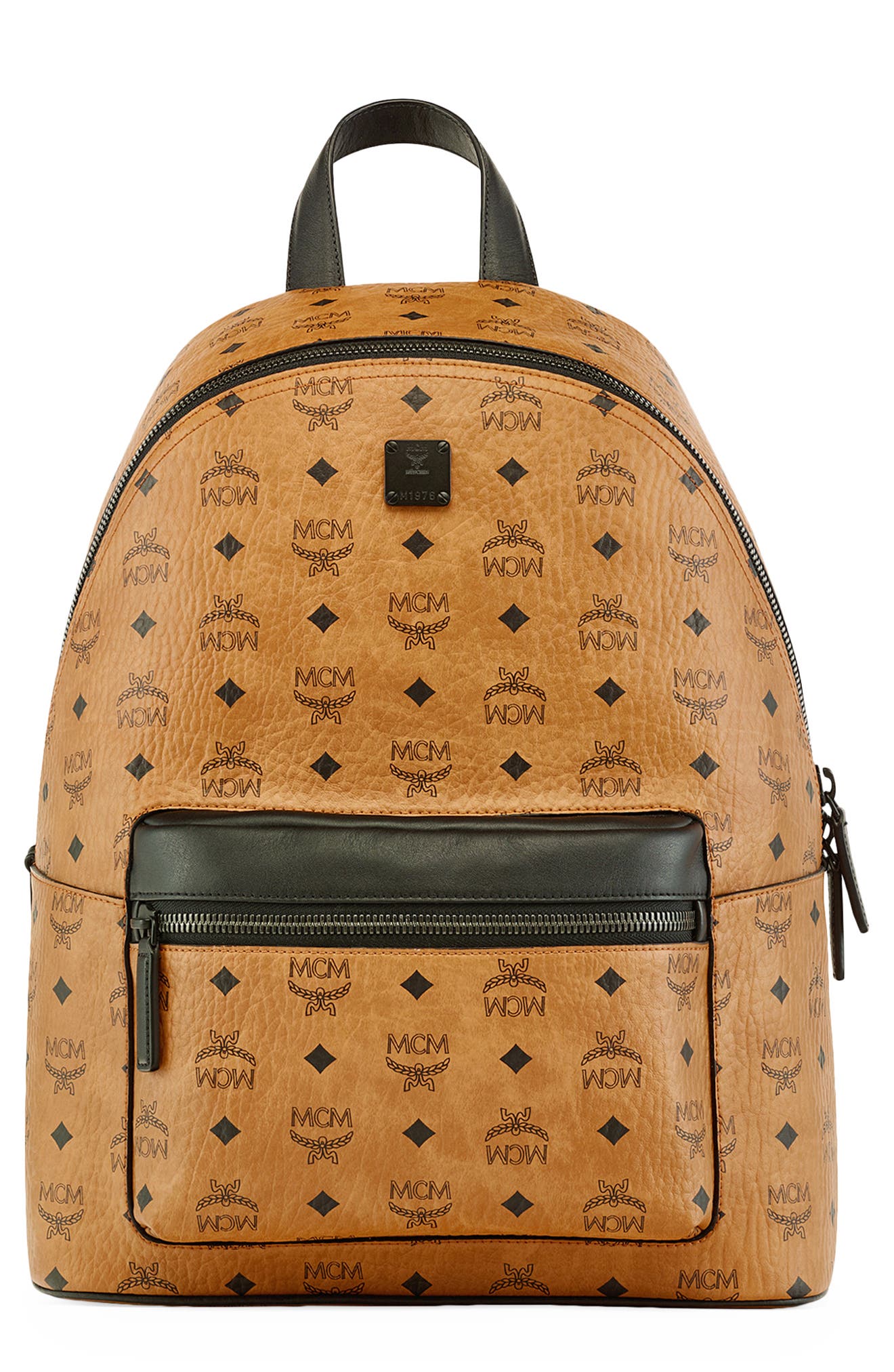 Medium Stark Visetos Coated Canvas Backpack, Main, color, COGNAC