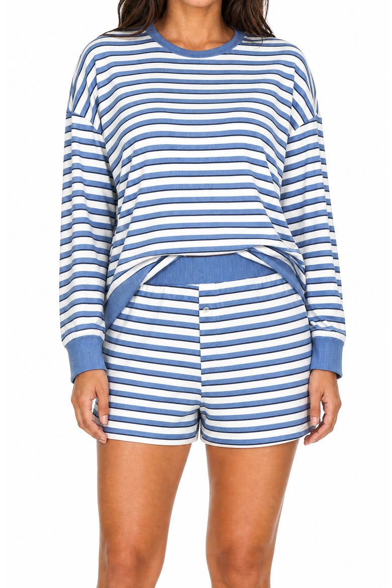 Breton Striped Pointelle Pajamas, Alternate, color, BRETON STRIPE BLUE AGRAVE