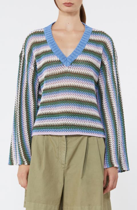 Epica Stripe Open Stitch Linen Sweater