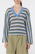 Weekend Max Mara Epica Stripe Open Stitch Linen Sweater