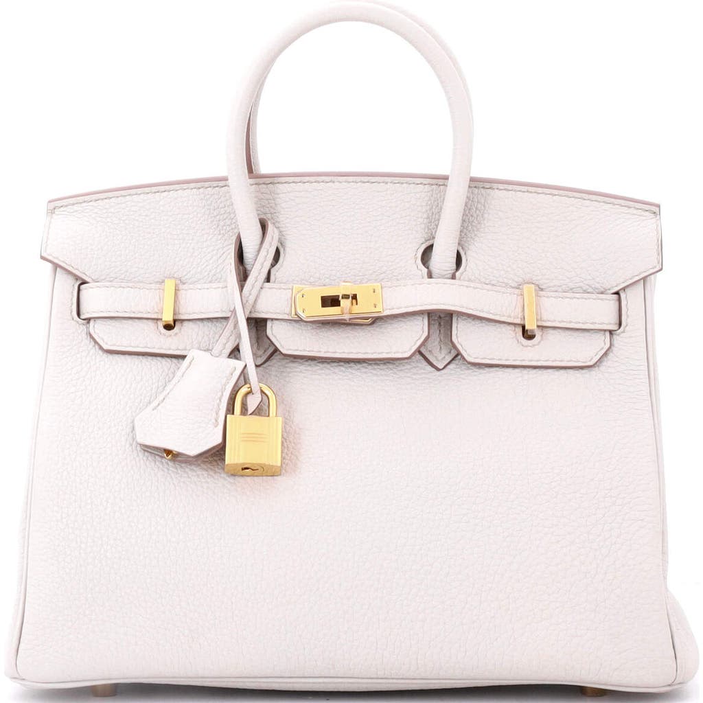 Pre-owned Hermes  Hermes Birkin Handbag Light Togo With Gold Hardware 25 In Gray