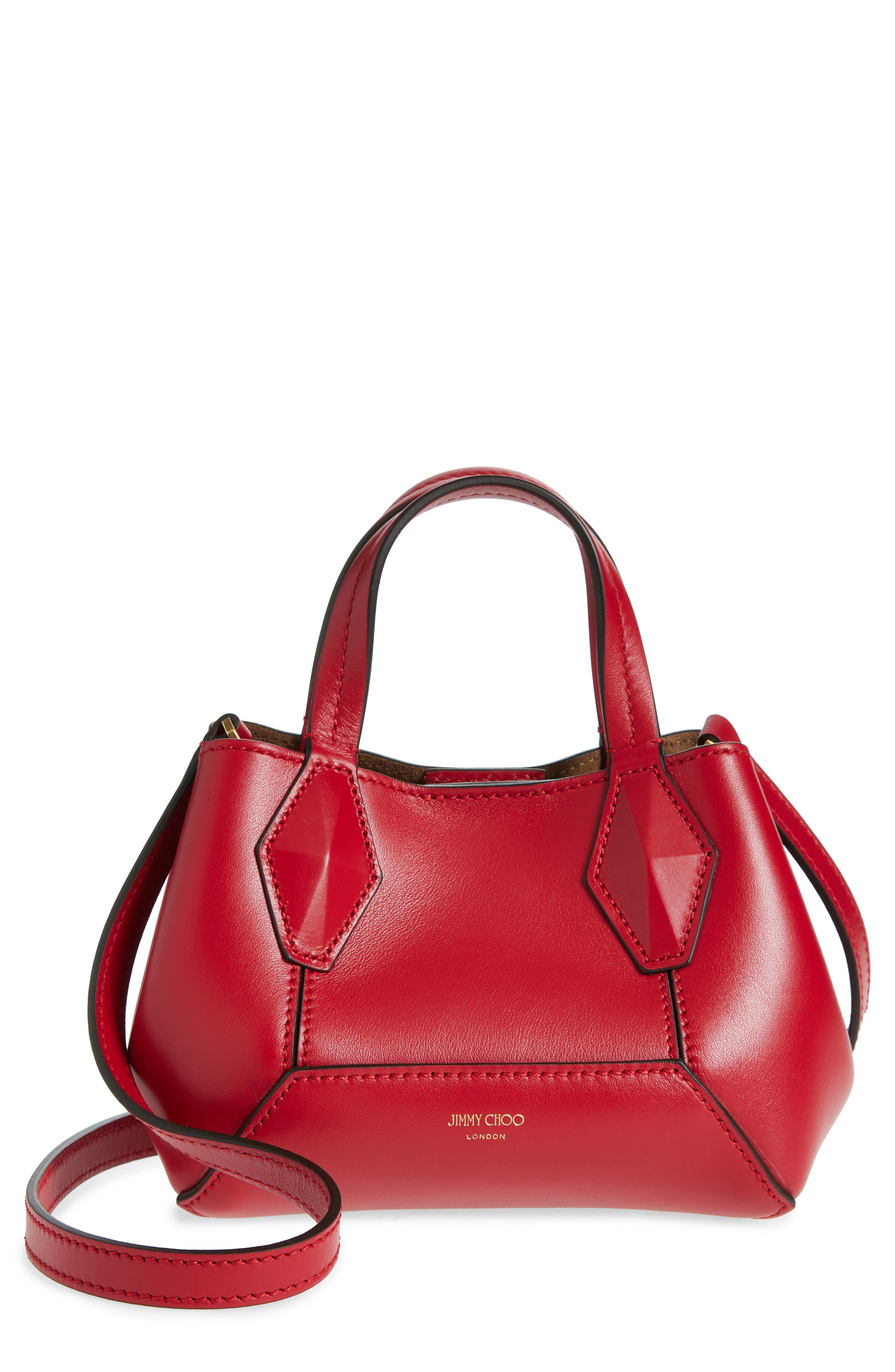 Jimmy Choo Extra Small Diamond Leather Tote, Main, color, 