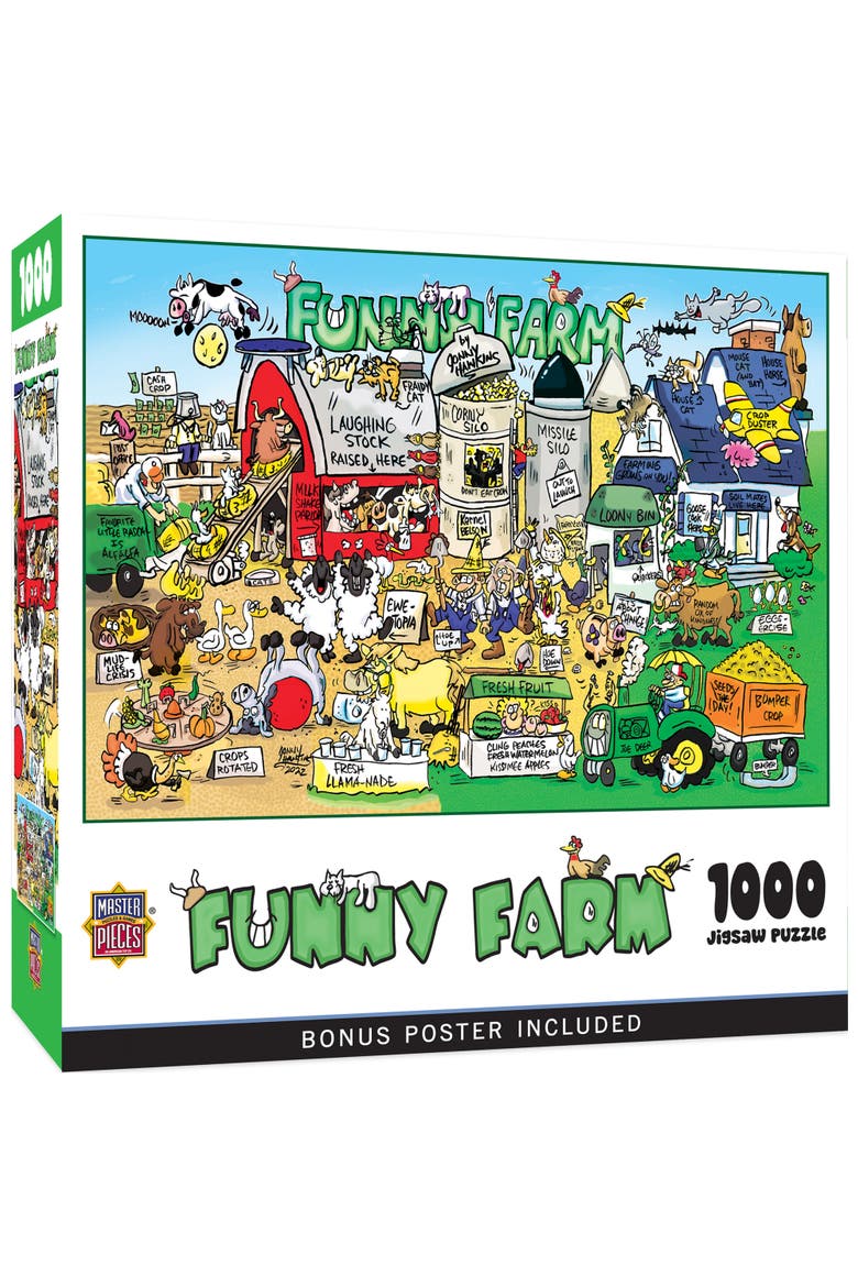 Funny Farm 1000 Piece Jigsaw Puzzle, Main, color, Multicolor