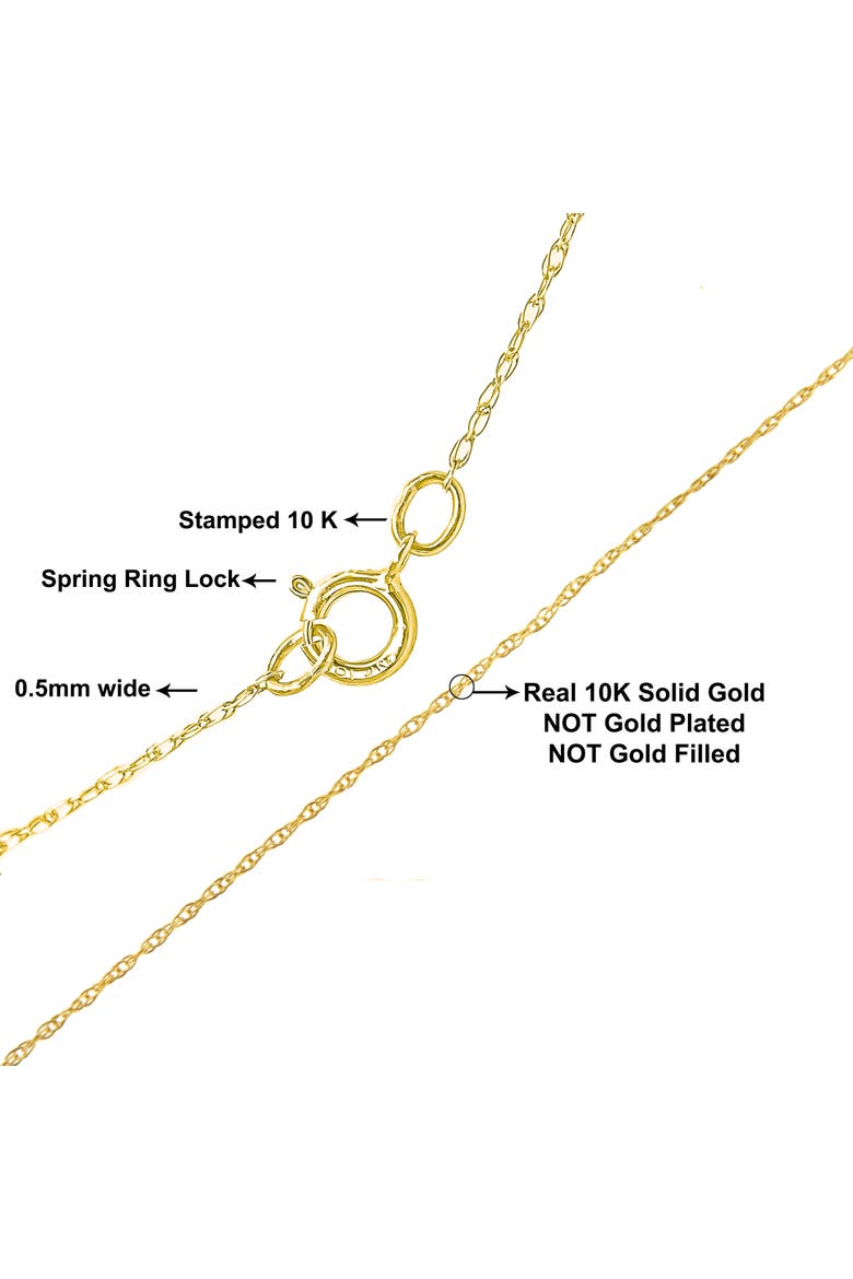 10K Gold 1/2 mm Slender & Dainty Fine Rope Chain Necklace, Alternate, color, Yellow