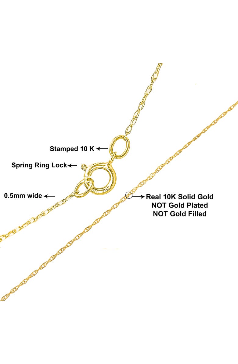 Haus of Brilliance 10K Gold 1/2 mm Slender & Dainty Fine Rope Chain Necklace, Alternate, color, Yellow