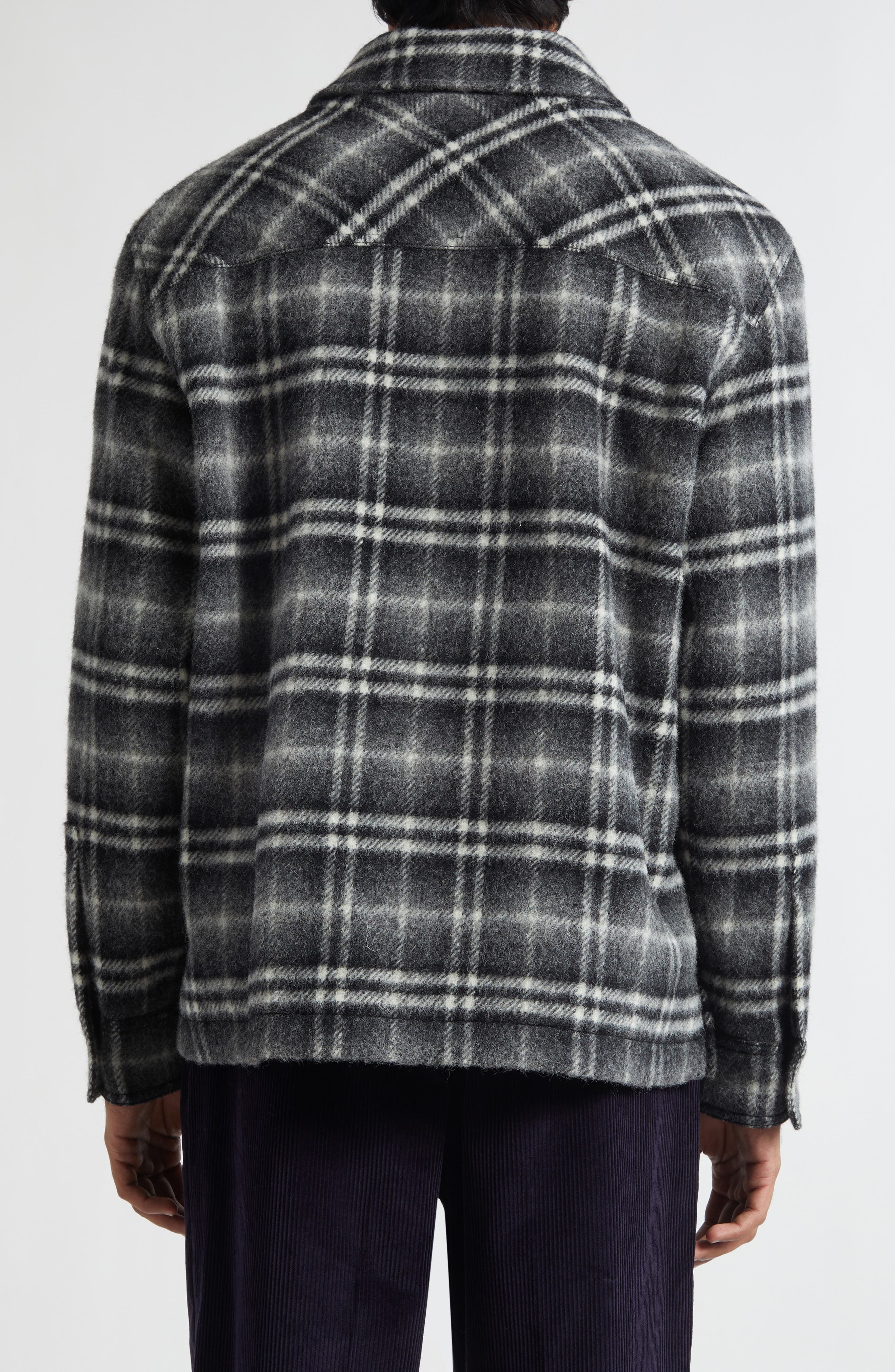 Oran Plaid Wool Overshirt - image 2