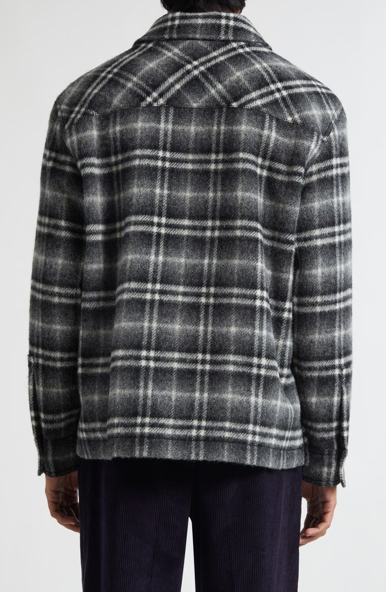 Burberry Oran Plaid Wool Overshirt, Alternate, color, Chess Black/ Bass Grey