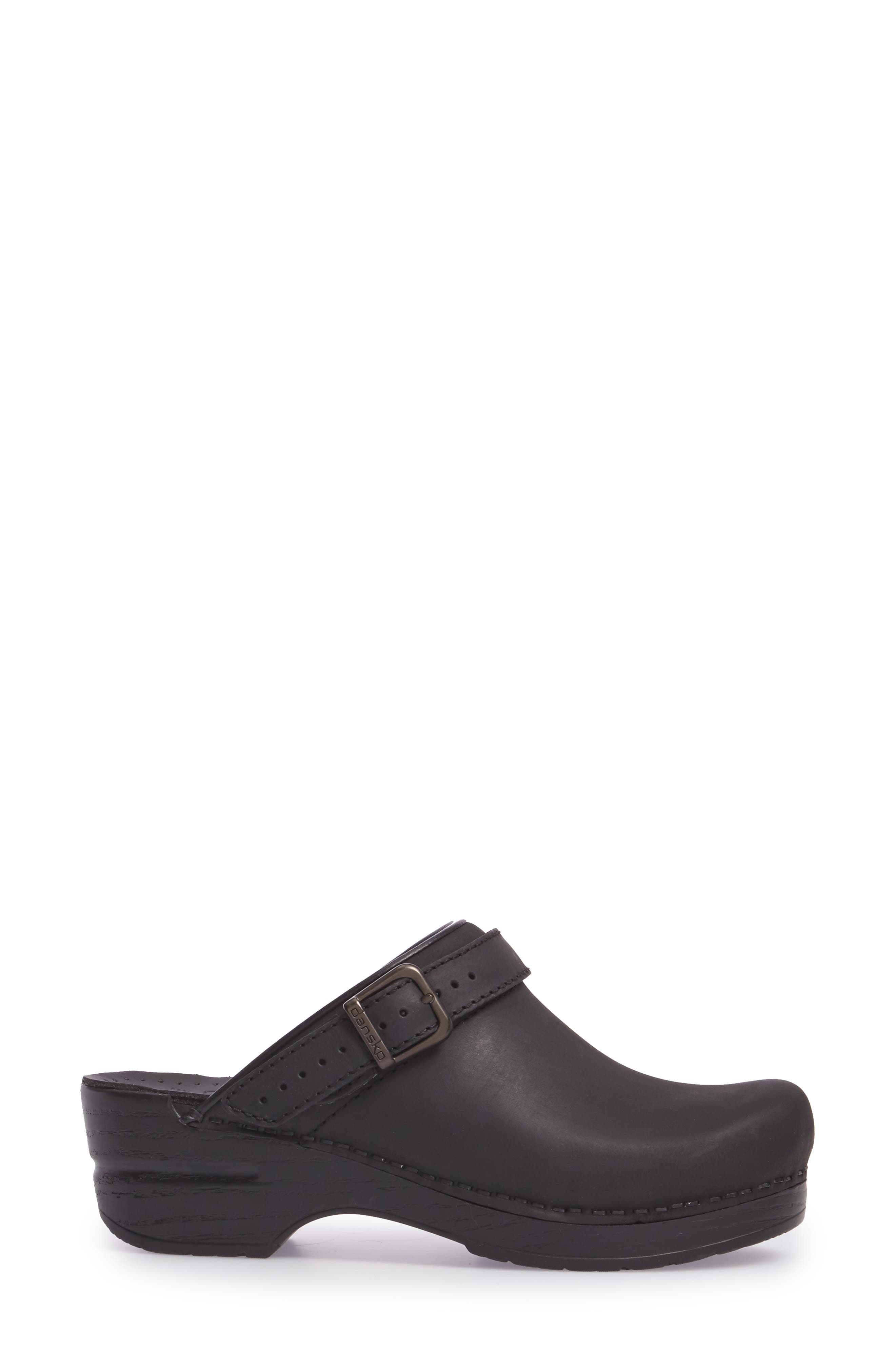 Dansko Ingrid Clog, Alternate, color, Black Oiled Leather