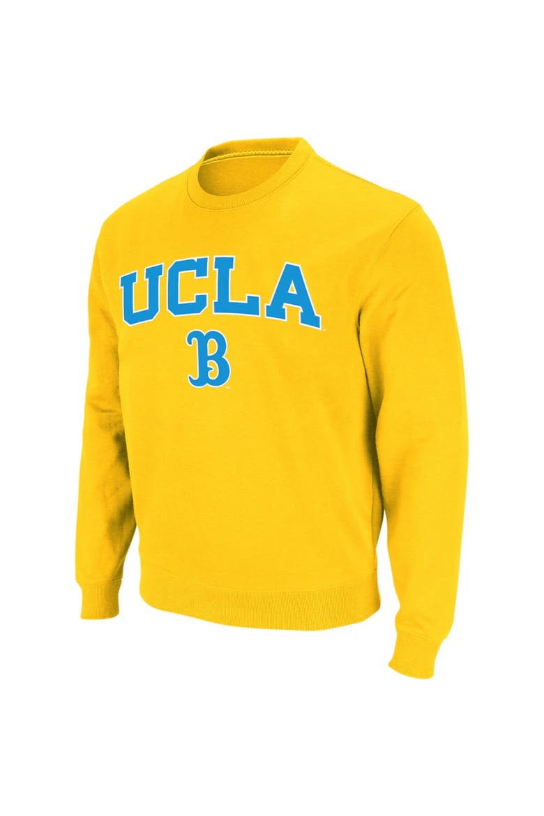 Men's Colosseum Gold UCLA Bruins Arch & Logo Crew Neck Sweatshirt, Main, color, Gold