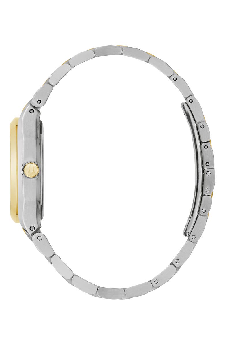 BULOVA Two Tone Quartz Bracelet Watch, 34mm, Alternate, color, 