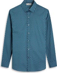 Bugatchi Julian Shaped Fit Geo Print Button-Up Shirt