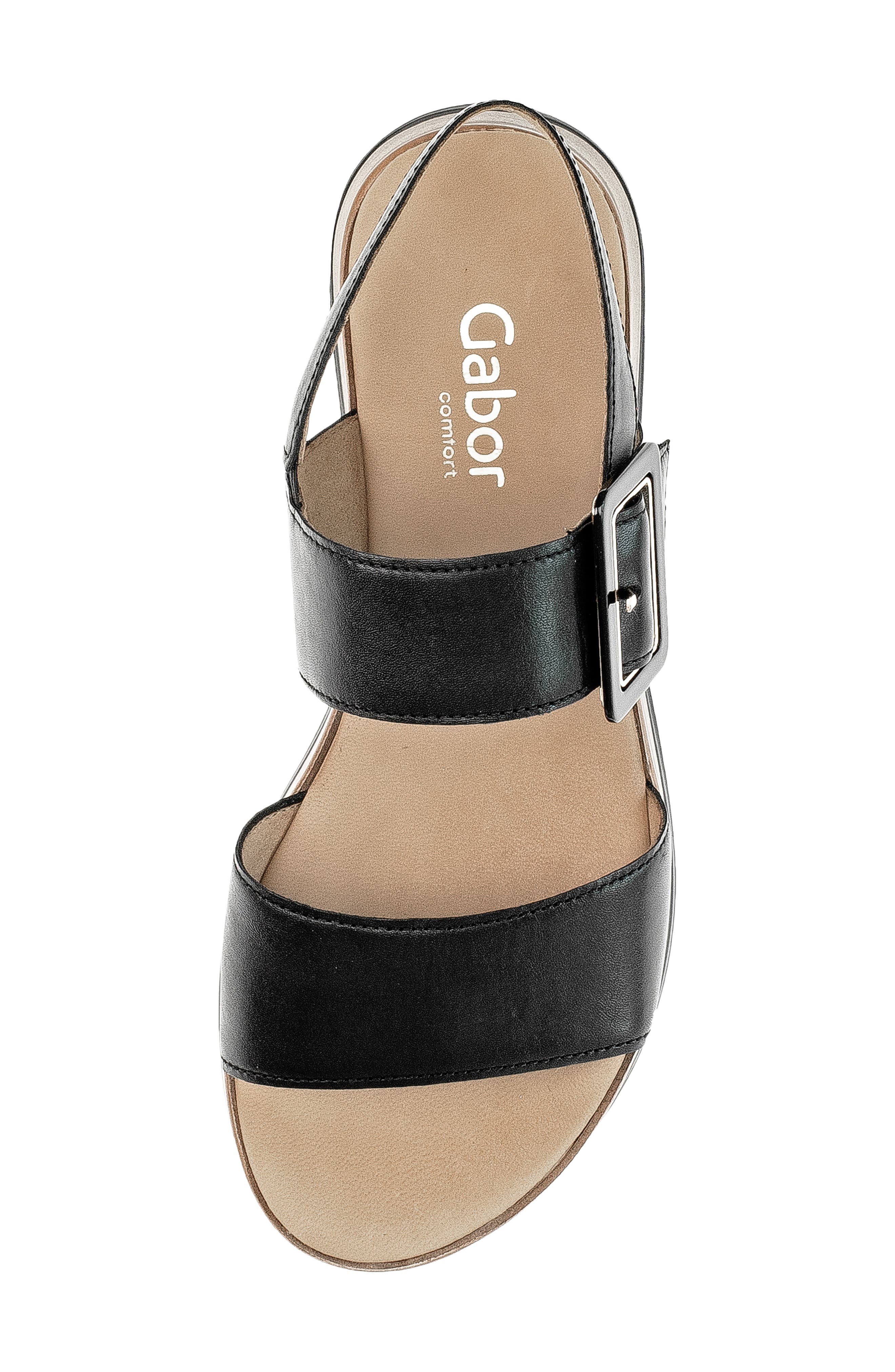 Gabor Slingback Wedge Sandal, Alternate, color, Black