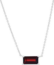 SIMONA Baguette Cut Semiprecious Stone Pendant Necklace