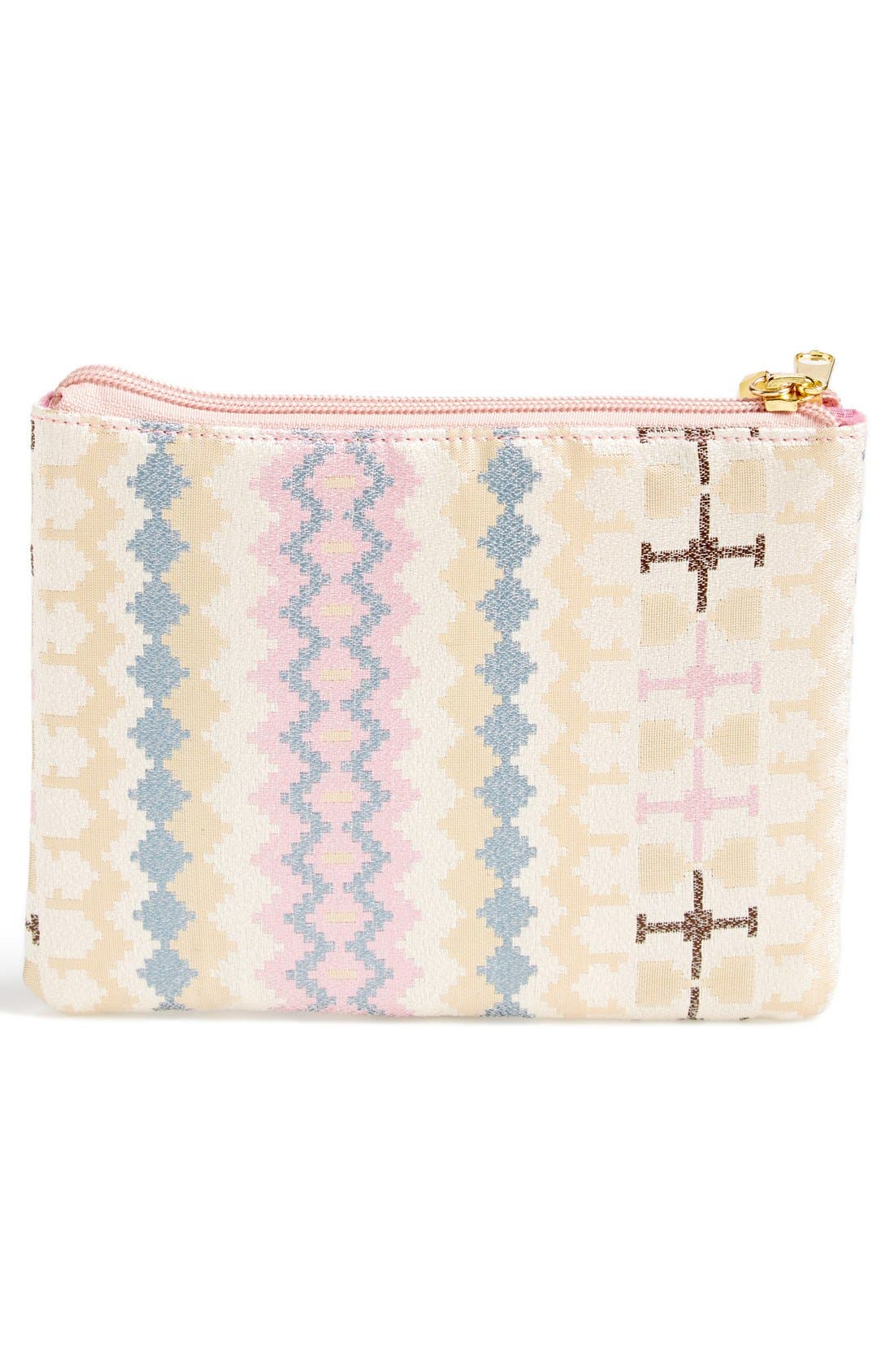 Geometric Print Clutch with Tassel, Alternate, color, PINK