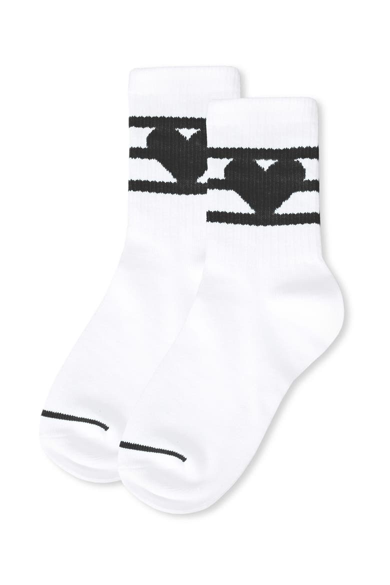Sweetheart Crew Socks, Alternate, color, Black