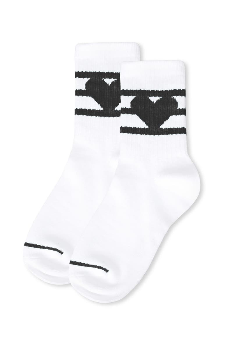 MeMoi Sweetheart Crew Socks, Alternate, color, Black