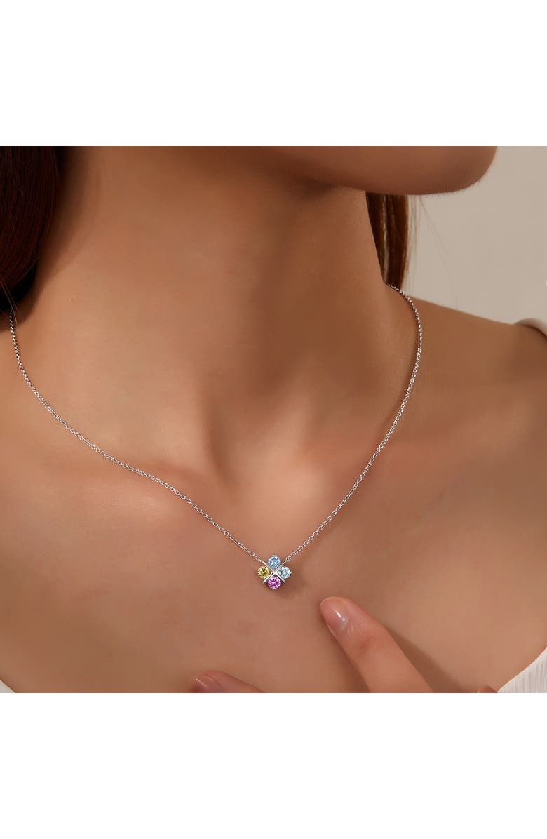 Lafonn Fancy Lab-Grown Sapphire Simple Squad Necklace, Alternate, color, Assorted