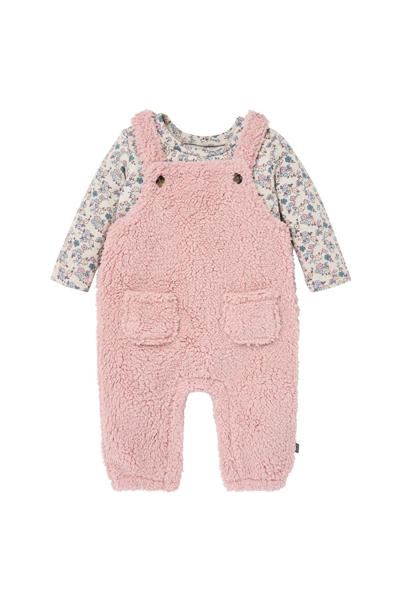 Plush Overall and Long Sleeve Top Set, Main, color, Pale Mauve