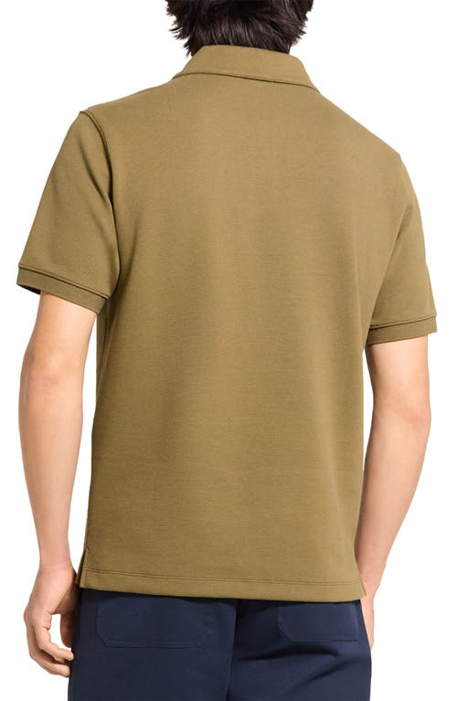 Theory Delroy Double Pique Regular Fit Polo Shirt In Brown