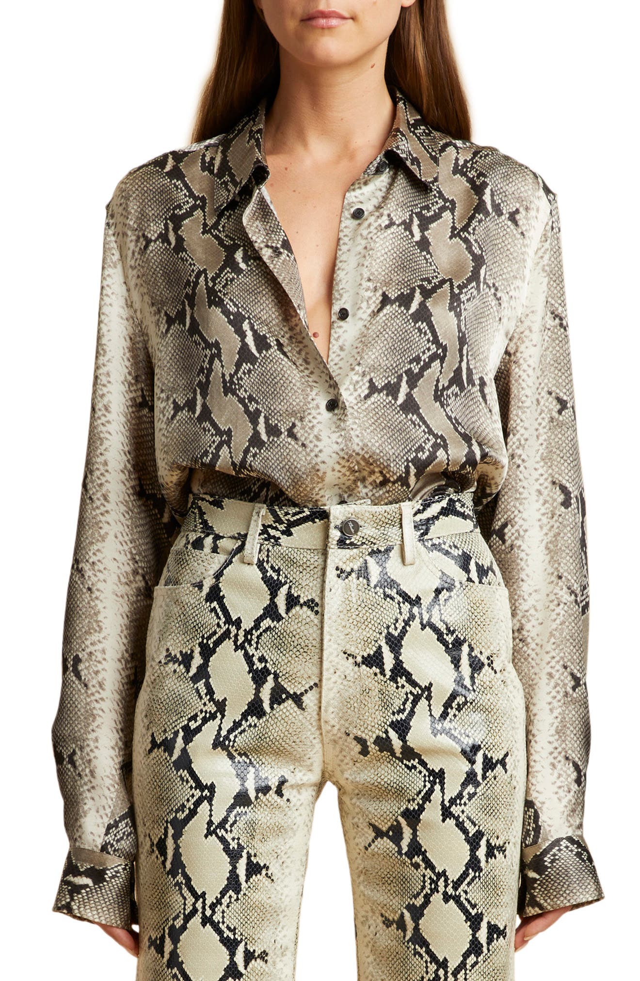 Khaite The Argo Python Print Button-Up Shirt (Women) | Nordstromrack