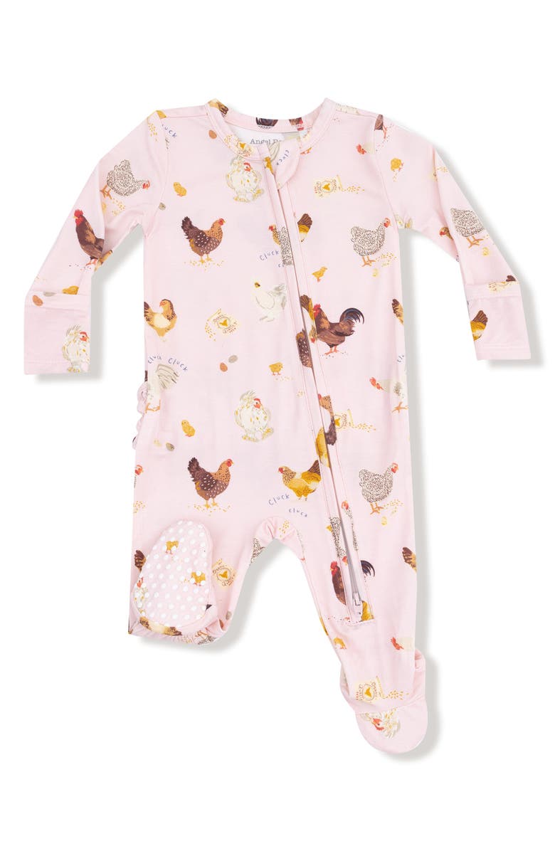 Angel Dear Collector Chickens Zip Footie, Main, color, Light Pink