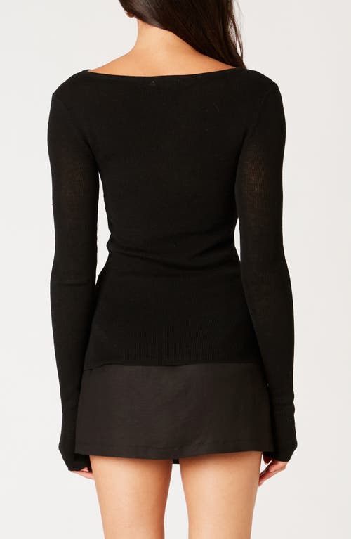 Nia Mariah Ribbed Sweater In Black