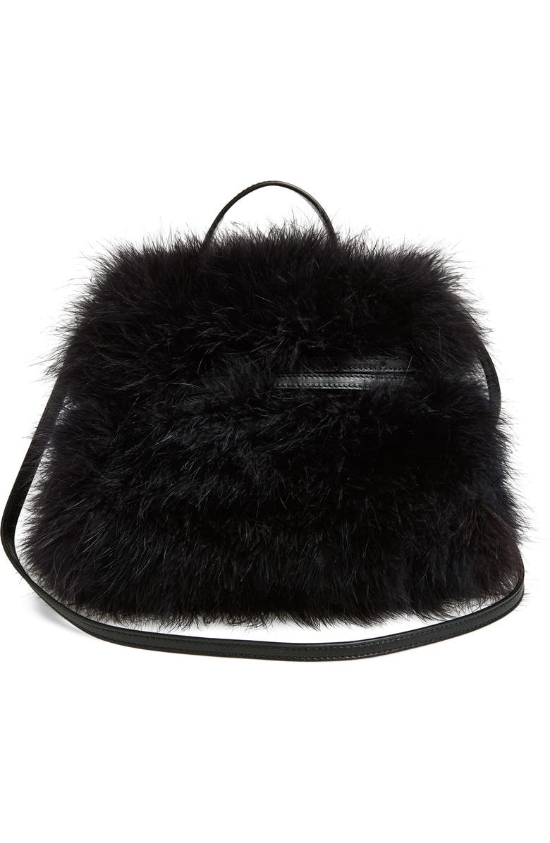 Moschino Tie Me Feather Handbag, Alternate, color, One Color 00A Oa4