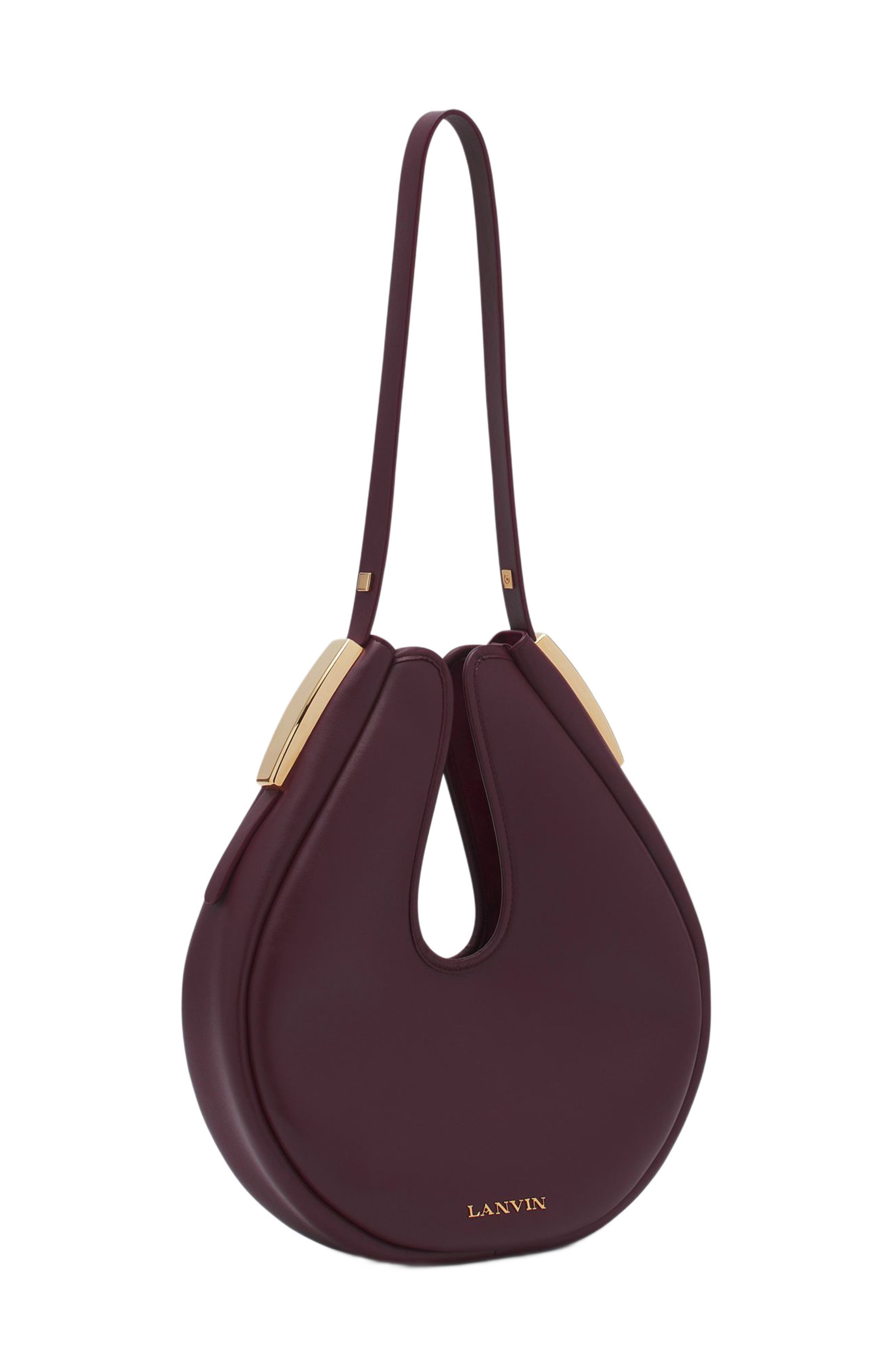 Lanvin Hobo Cymbal Leather Bag, Alternate, color, 