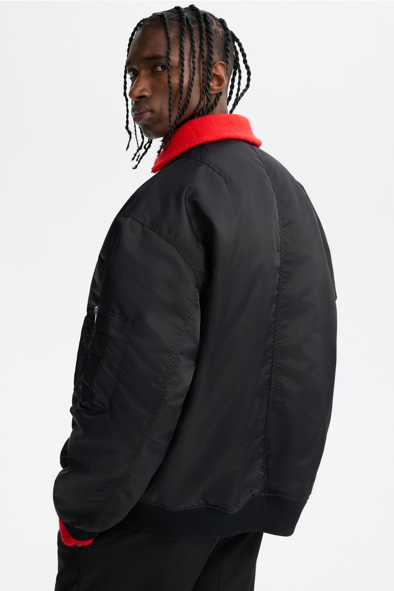 Padded Bomber Jacket, Alternate, color, Black